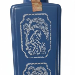 Vintage 1965 Jim Beam "Shepherd Cameo" Blue Milk Glass Decanter